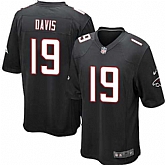 Nike Men & Women & Youth Falcons #19 Davis Black Team Color Game Jersey,baseball caps,new era cap wholesale,wholesale hats